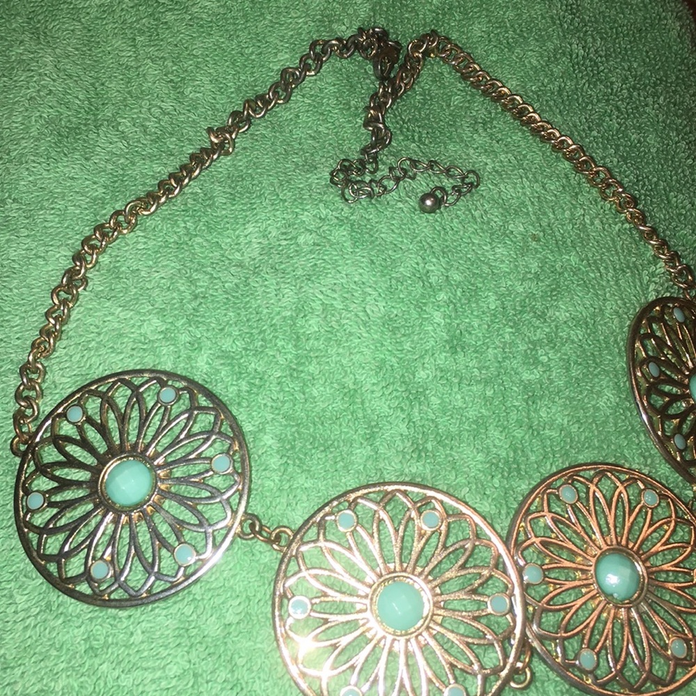 Blue statement necklace - Picture 5 of 5